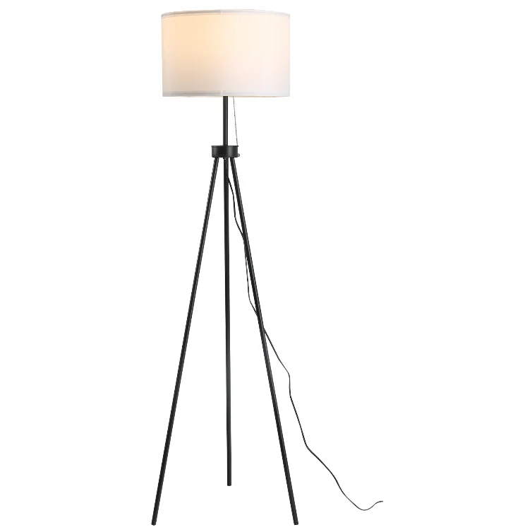 Nancy's DeBary Vloerlamp - Staande Lamp - Driepoots - E27 - Zwart - Staal Aosom