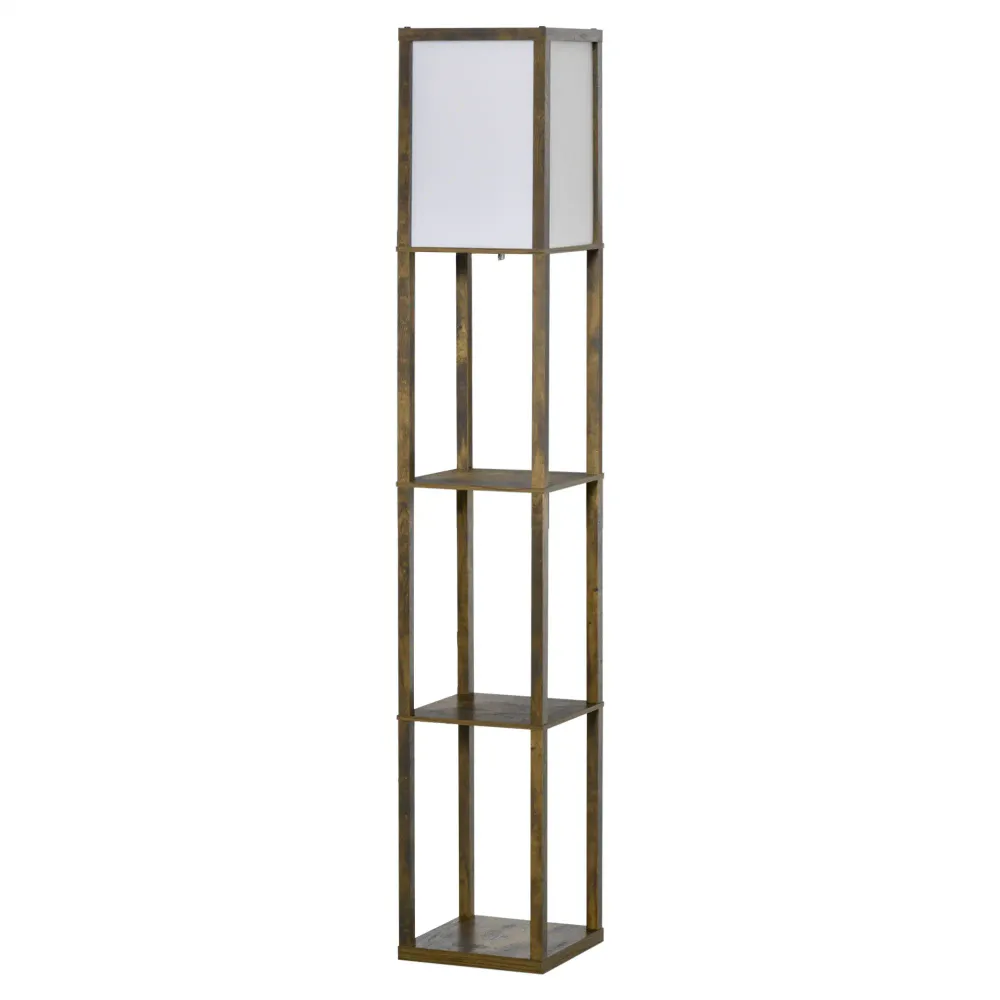 Nancy's Diano Vloerlamp - Staande Lamp - Bruin / Wit Aosom