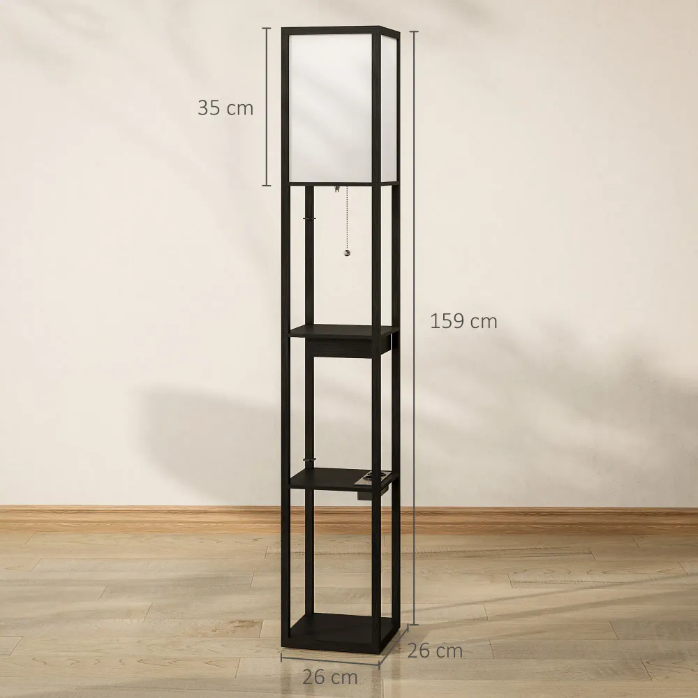 Nancy's Gizzeria Vloerlamp - Staande Lamp - Zwart / Wit Aosom