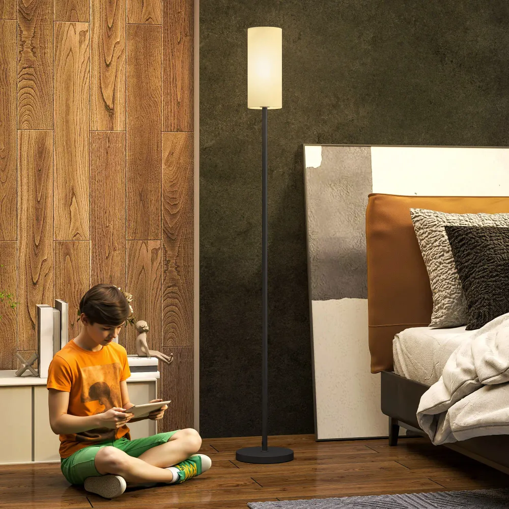 Nancy's Godiasco Vloerlamp - Staande Lamp - Voetschakelaar - Zwart / Wit Aosom