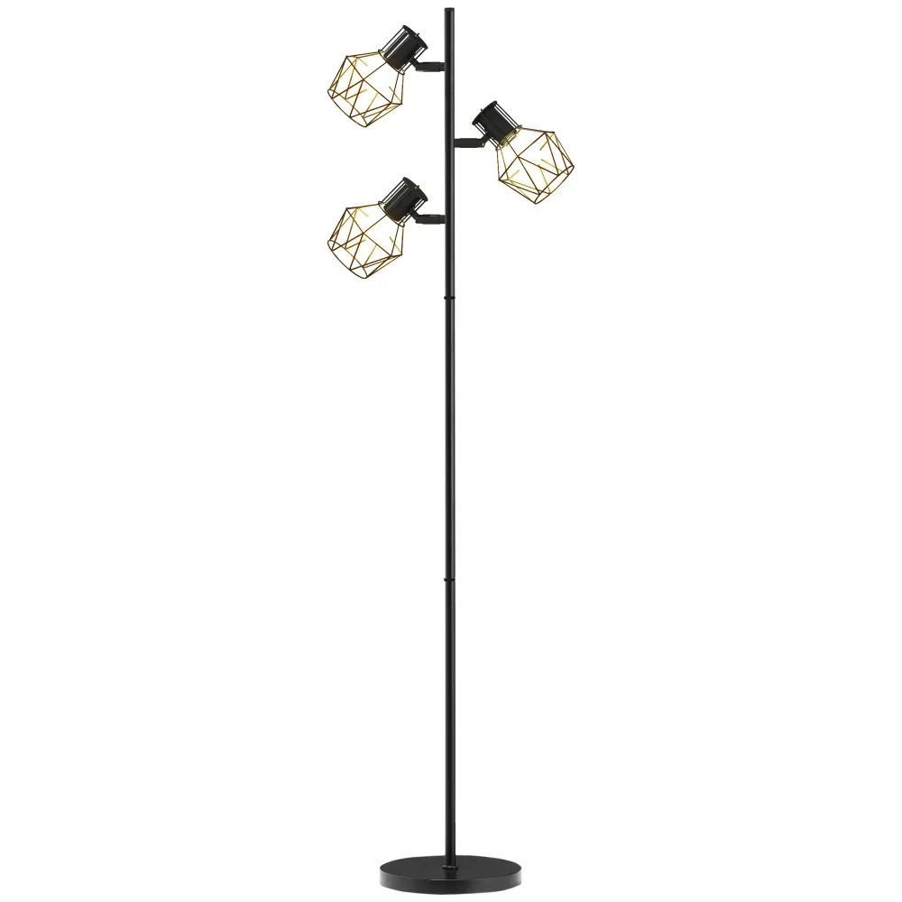Nancy's Maceria Vloerlamp - Staande Lamp - Staande Verlichting - Modern - Zwart - Staal Aosom