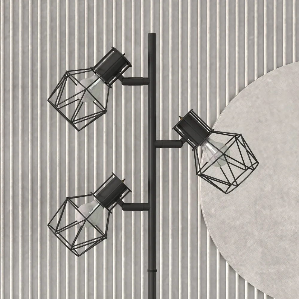 Nancy's Maceria Vloerlamp - Staande Lamp - Staande Verlichting - Modern - Zwart - Staal Aosom