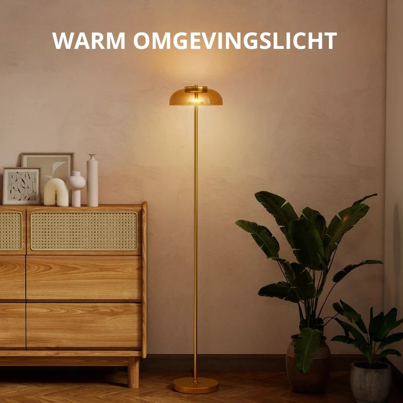 Nancy's Paestum Vloerlamp - Staande Lamp - LED-Lamp - Messing Aosom
