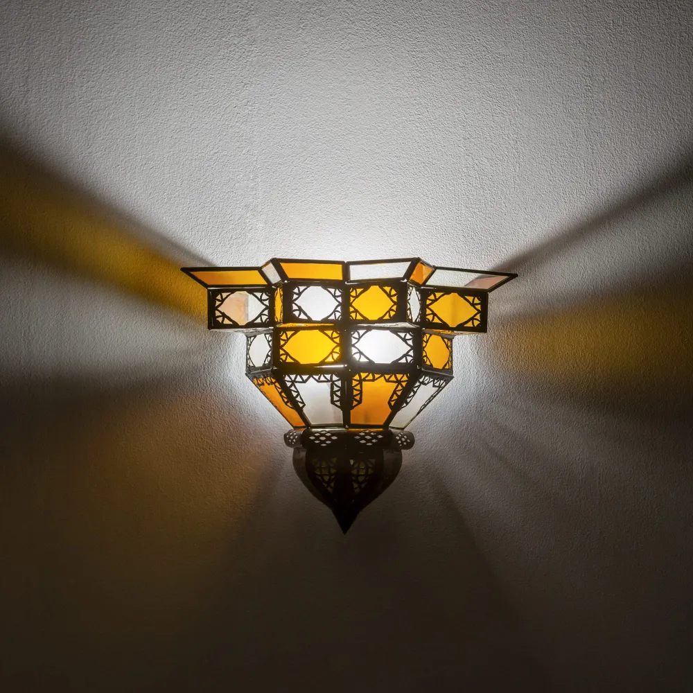 Arabische glas- en smeedwandlamp Najma
