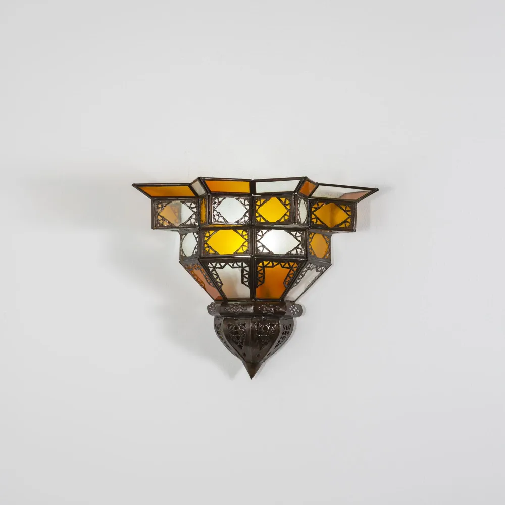 Arabische glas- en smeedwandlamp Najma