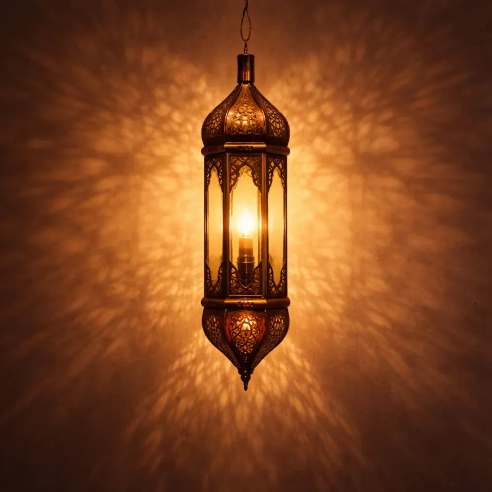 Arabische hanglamp transparant glas A4T 65cm