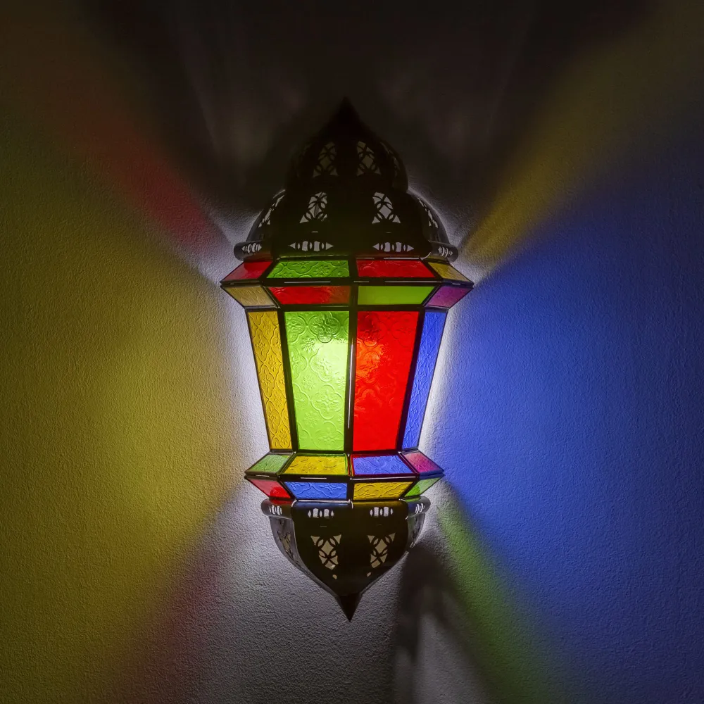 Arabische kristal en smeedijzeren Balut wandlamp