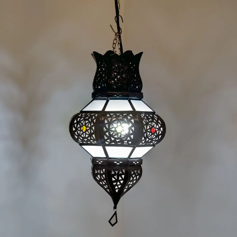 Arabische lamp van ondoorzichtig kristal en gesmeed A8 45x25