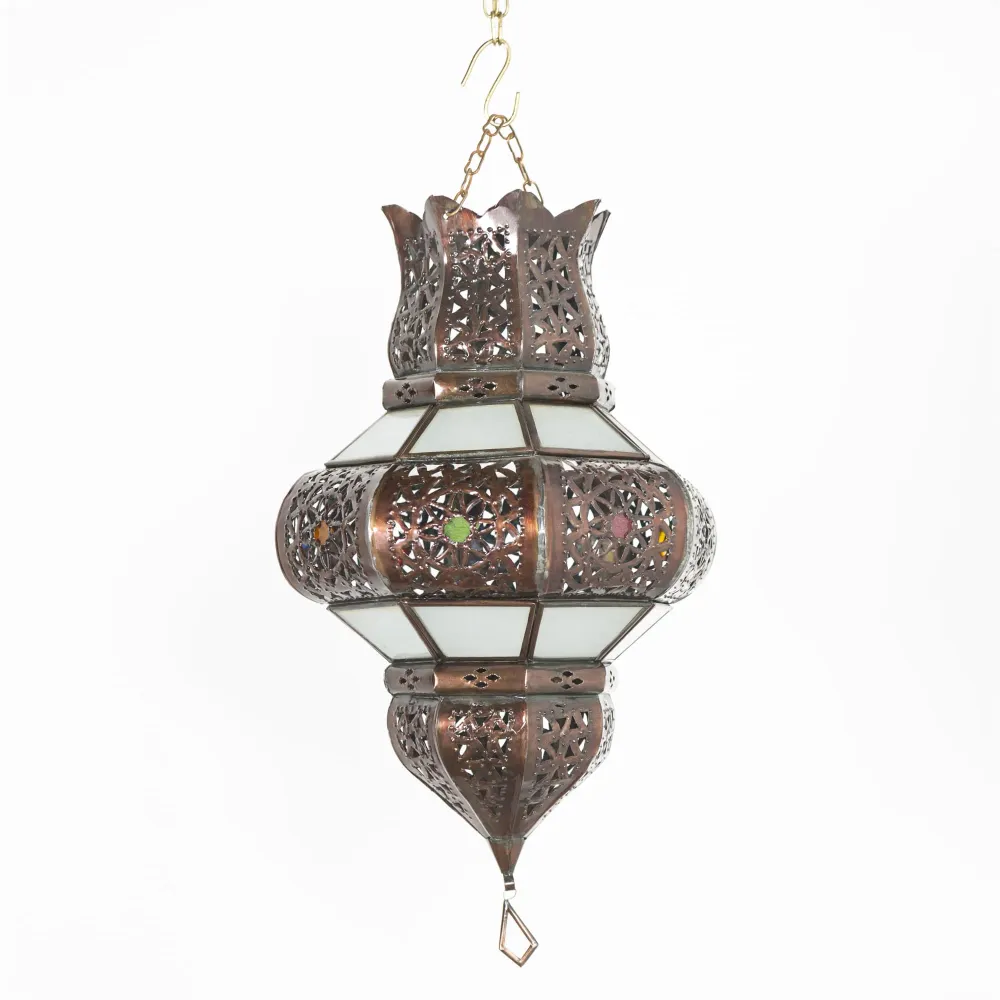 Arabische lamp van ondoorzichtig kristal en gesmeed A8 45x25