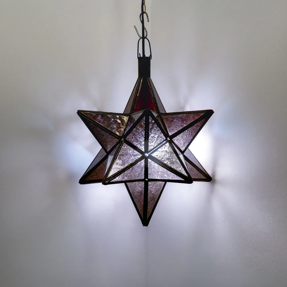 Arabische lamp Violette kristallen ster C2 32x28