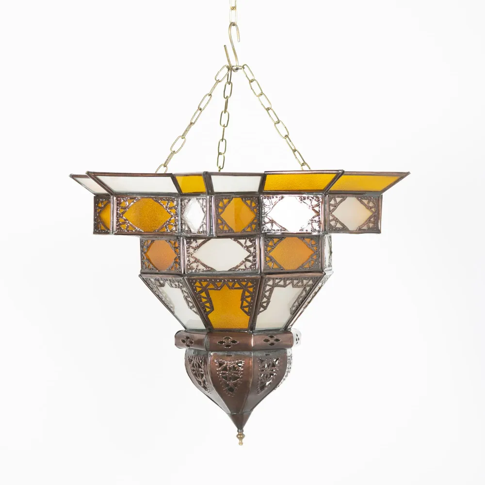 Arabische plafondlamp tweekleurig glas F4 37x28