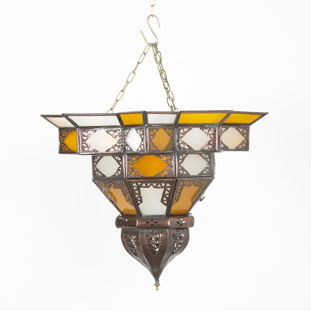 Arabische plafondlamp tweekleurig glas F4 37x28