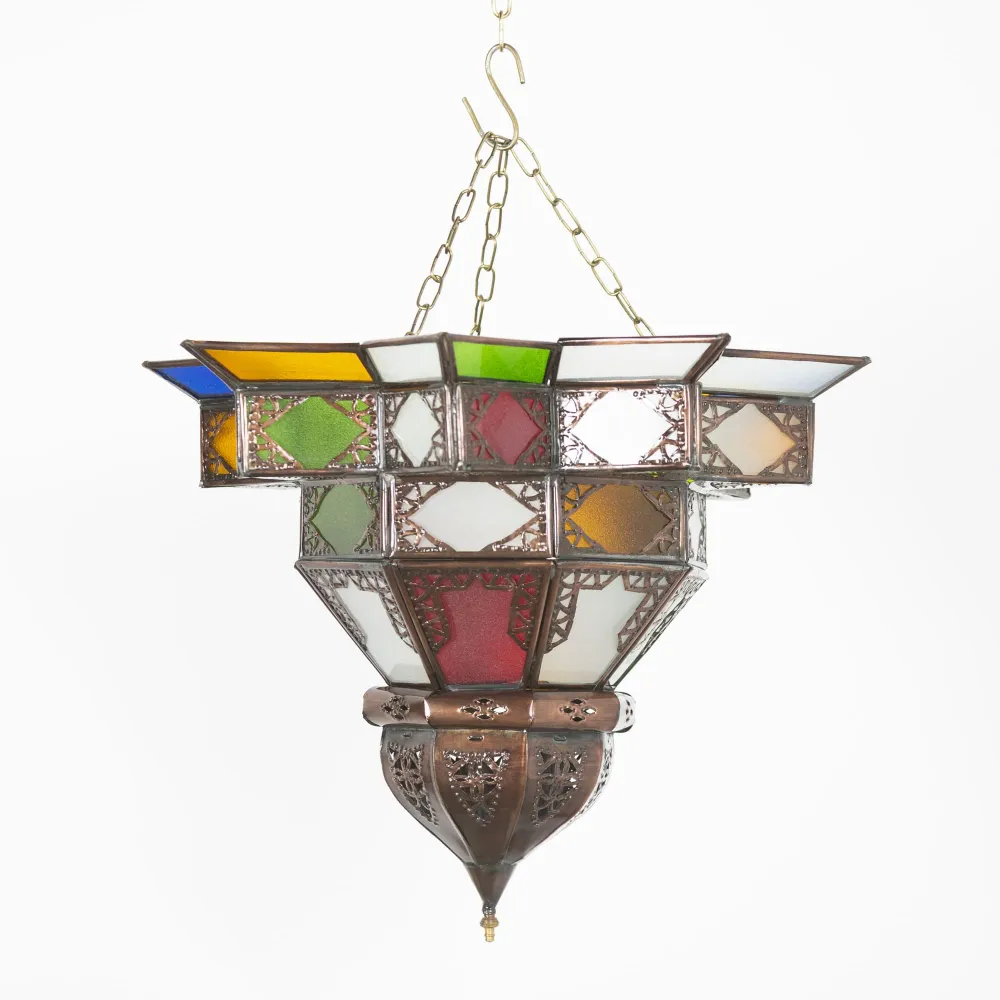 Arabische plafondlamp veelkleurig glas F4B 37x28