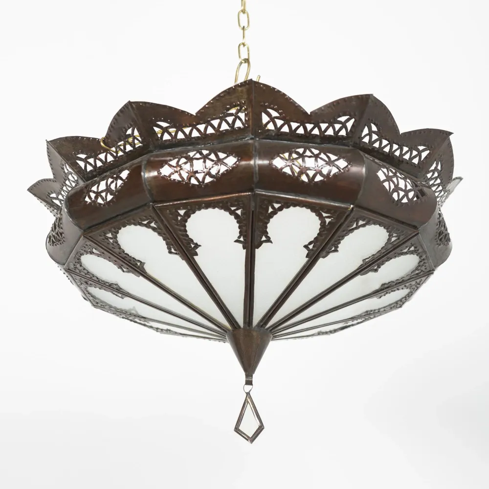 Arabische plafondlamp wit glas A16 39x17