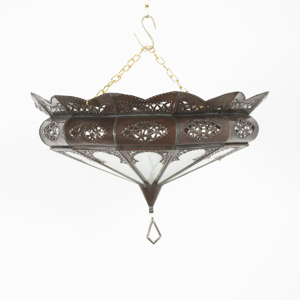 Arabische plafondlamp wit glas A16 39x17