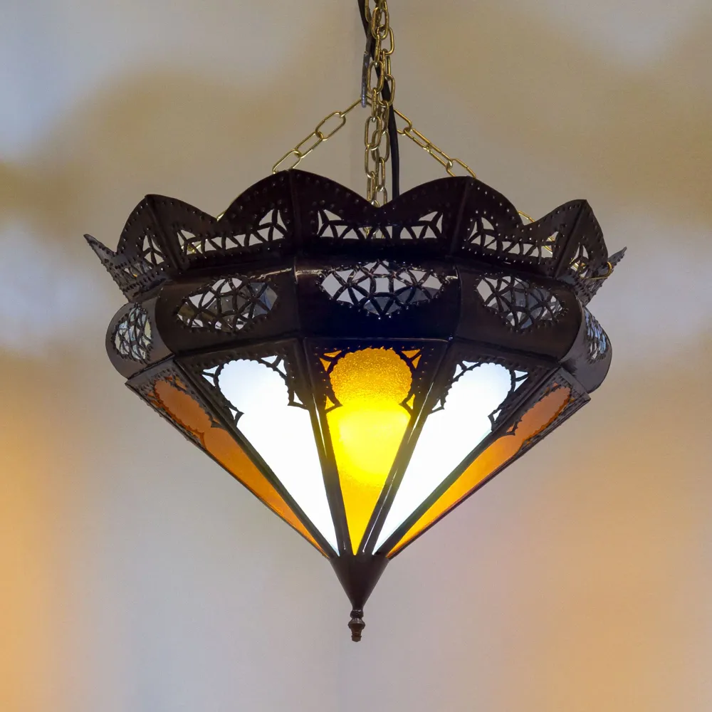 Arabische tweekleurige glazen plafondlamp F5 30x24
