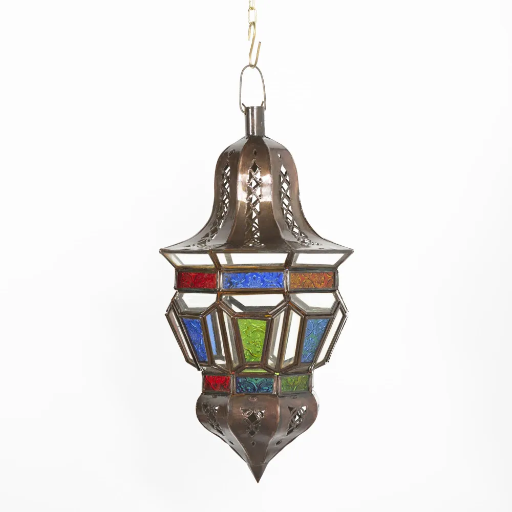 Arabische veelkleurige glazen hanglamp F8B 42x21