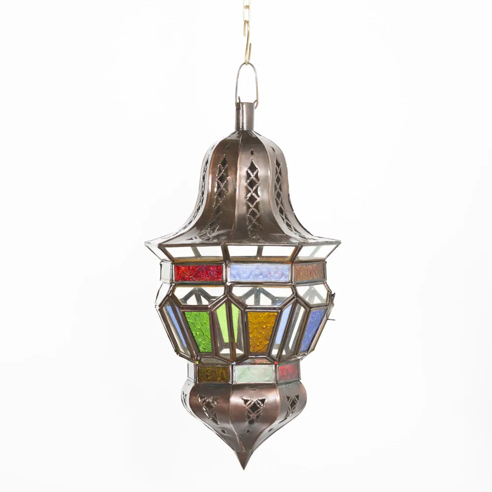 Arabische veelkleurige glazen hanglamp F8B 42x21