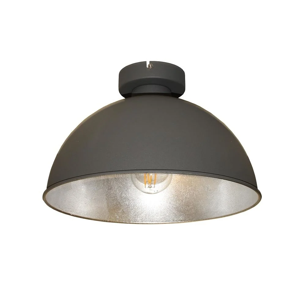 Artdelight plafondlamp Curve - 1 lichts - 31 x 20 cm - grijs