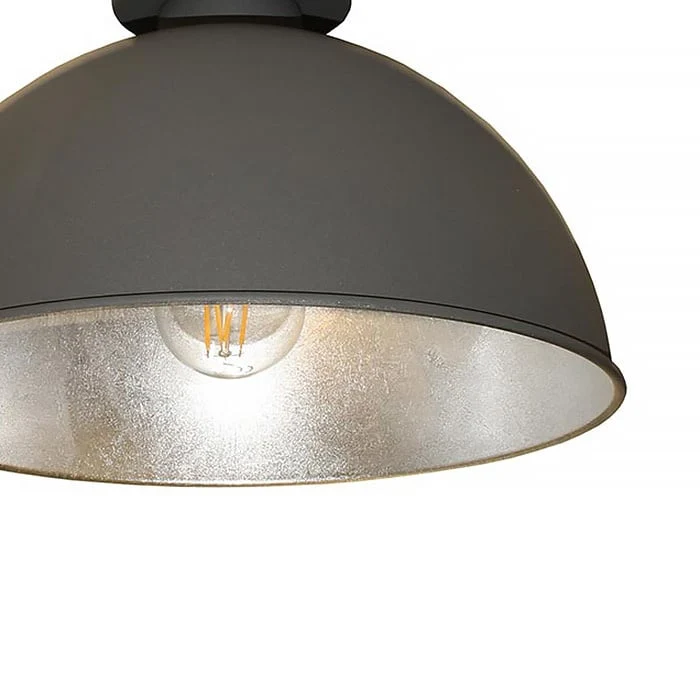 Artdelight plafondlamp Curve - 1 lichts - 31 x 20 cm - grijs