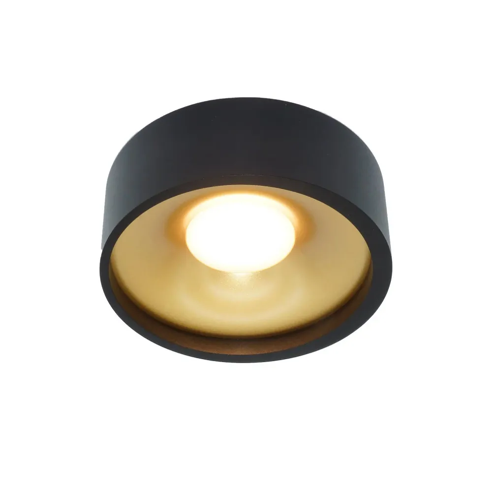 Artdelight plafondlamp Orlando - 1 lichts - 14 x 5 cm - zwart - goud