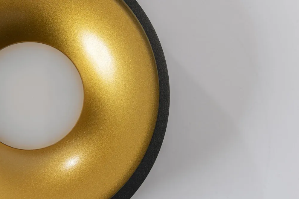 Artdelight plafondlamp Orlando - 1 lichts - 14 x 5 cm - zwart - goud
