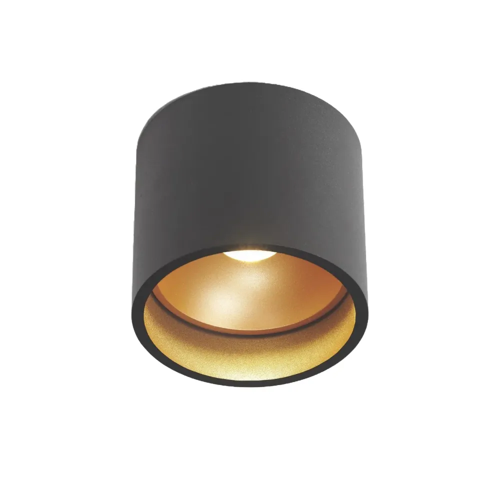 Artdelight plafondlamp Orleans - 1 lichts - 11 x 10 cm - zwart goud