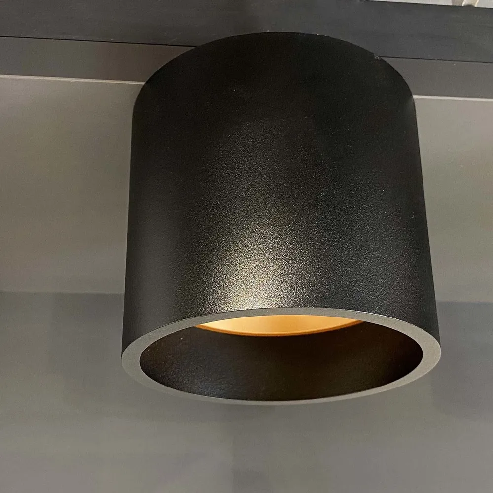 Artdelight plafondlamp Orleans - 1 lichts - 11 x 10 cm - zwart goud