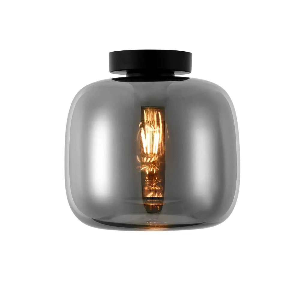 Artdelight plafondlamp Preston - 1 lichts - 24 x 23 cm - zwart