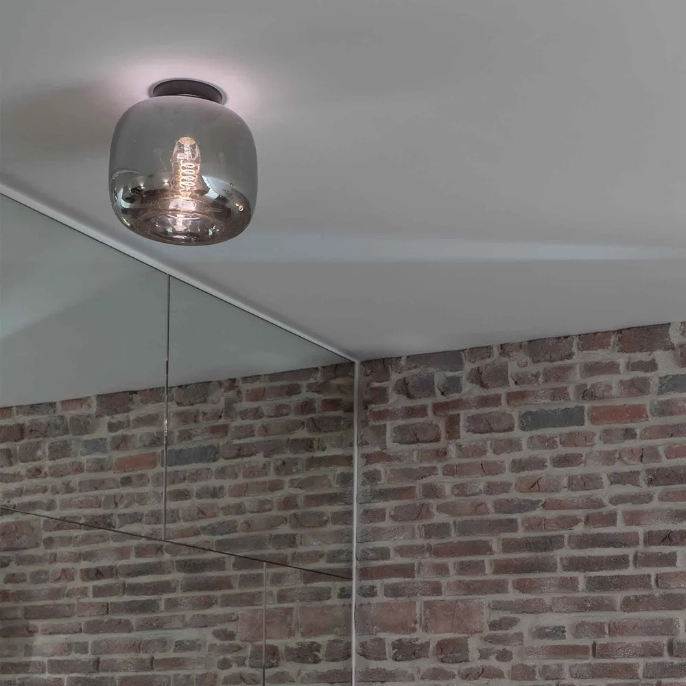Artdelight plafondlamp Preston - 1 lichts - 24 x 23 cm - zwart