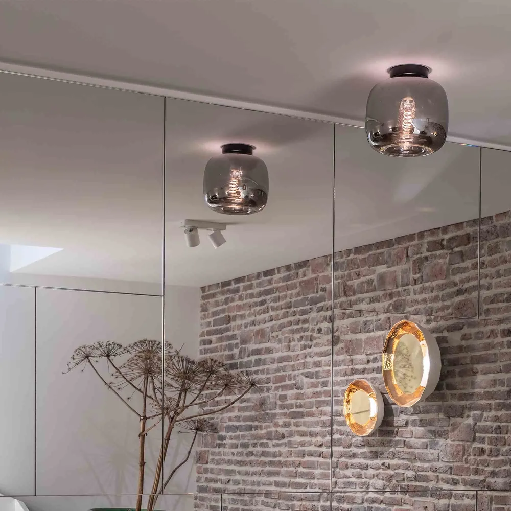 Artdelight plafondlamp Preston - 1 lichts - 24 x 23 cm - zwart