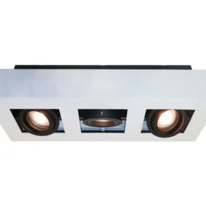 Artdelight spot Bosco - 3 lichts - 36 x 8.6 cm - zwart - wit