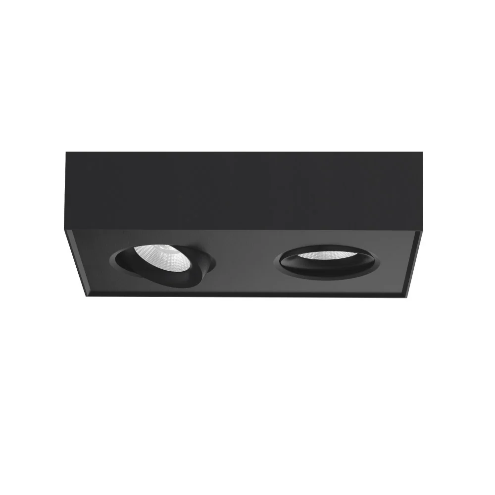 Artdelight spot Brooklyn - 2 lichts - 22.4 x 6 cm - zwart