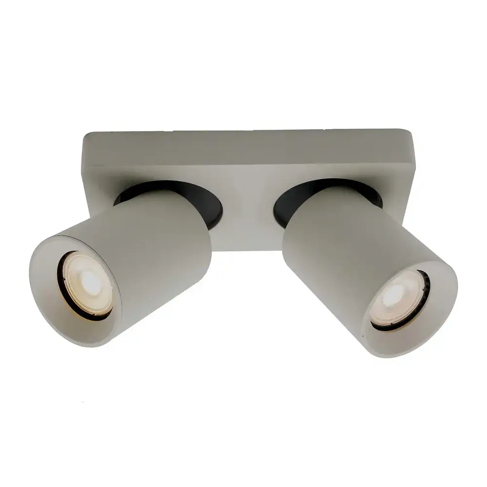 Artdelight spot Megano - 2 lichts - 20 x 11.5 cm - grijs