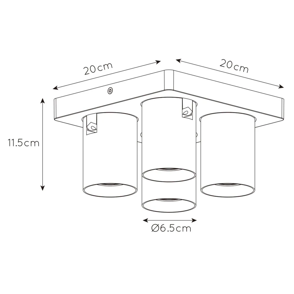 Artdelight spot Megano - 4 lichts - 20 x 11.5 cm - wit