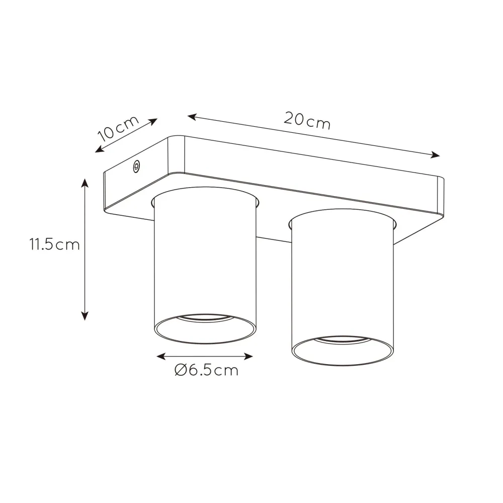 Artdelight spot Megano - 2 lichts - 20 x 11.5 cm - wit