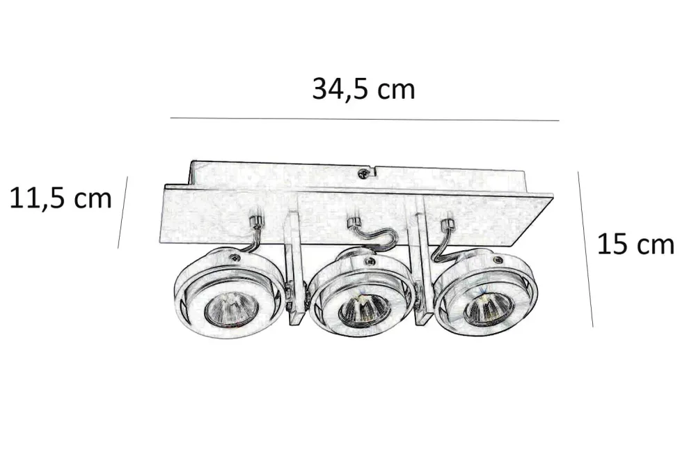 Artdelight spot Meist - 3 lichts - 34.5 x 15 cm - zwart