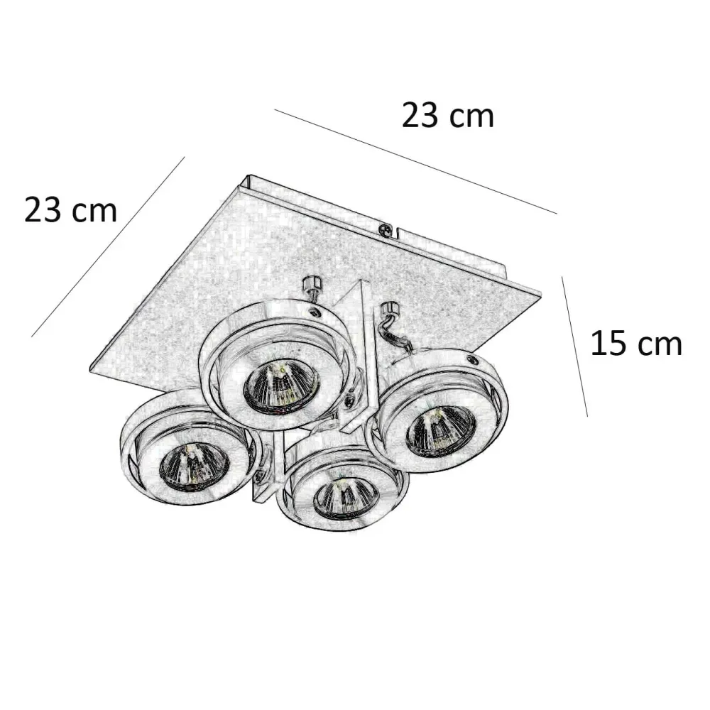Artdelight spot Meist - 4 lichts - 23 x 15 cm - zwart