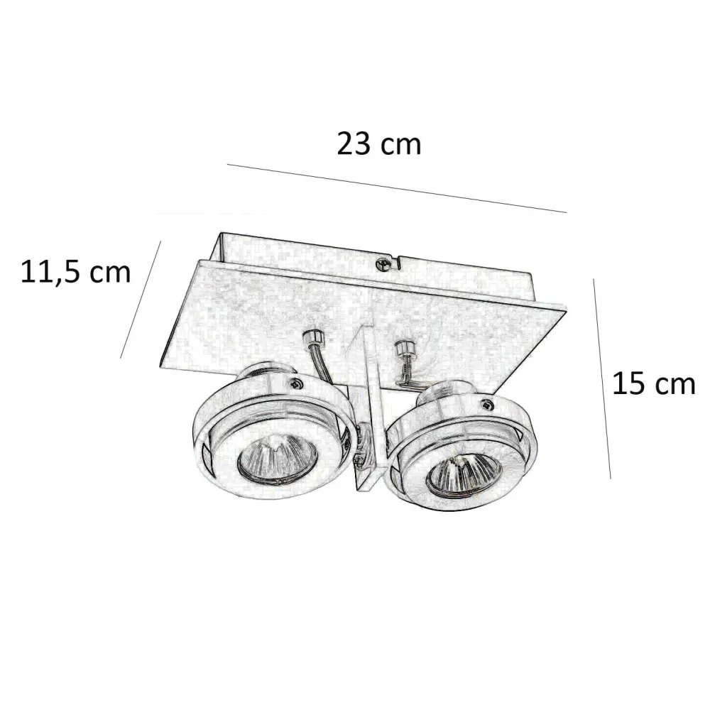 Artdelight spot Meist - 2 lichts - 23 x 15 cm - zwart