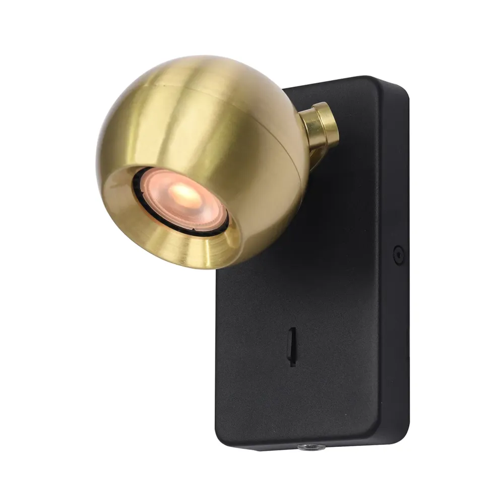 Artdelight wandlamp Bolero - 1 lichts - 12.7 x 16 cm - zwart goud