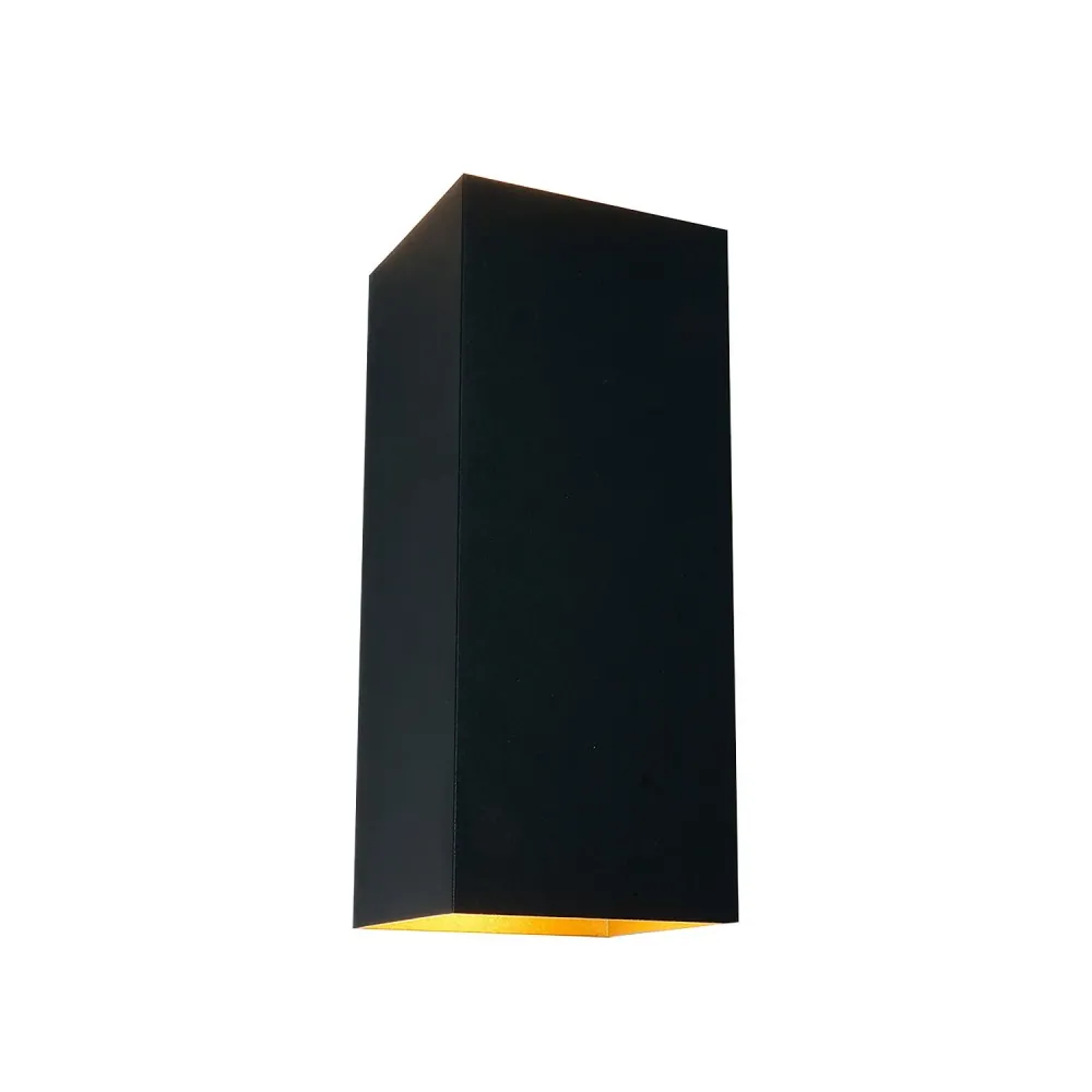 Artdelight wandlamp Dante - 2 lichts - 9 x 24 cm - zwart goud