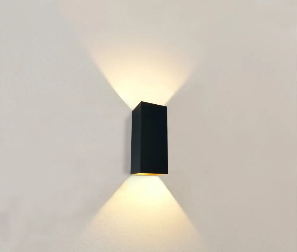 Artdelight wandlamp Dante - 2 lichts - 9 x 24 cm - zwart goud
