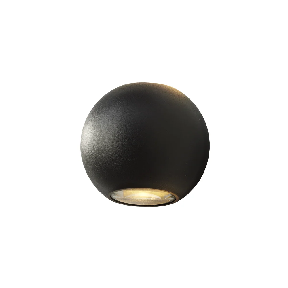 Artdelight wandlamp Denver - 2 lichts - 8.8 x 10 cm - zwart