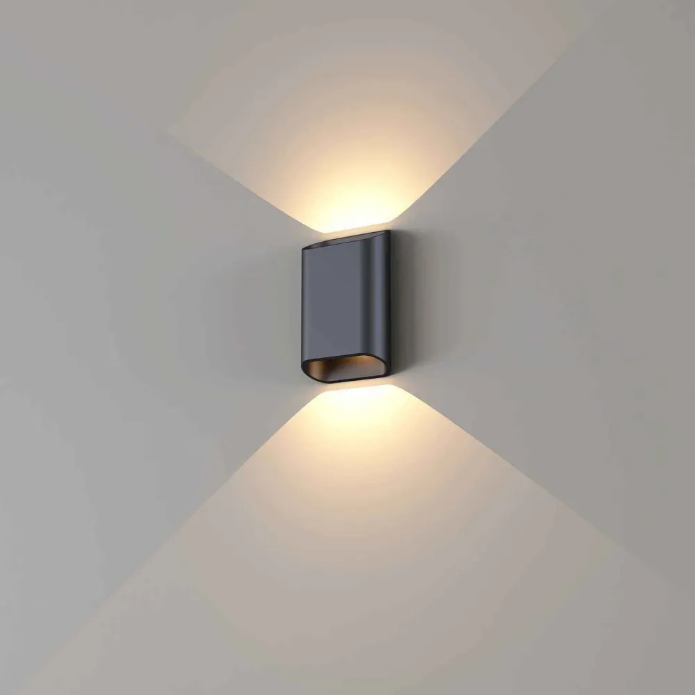 Artdelight wandlamp Diaz - 2 lichts - 4 x 15 cm - zwart