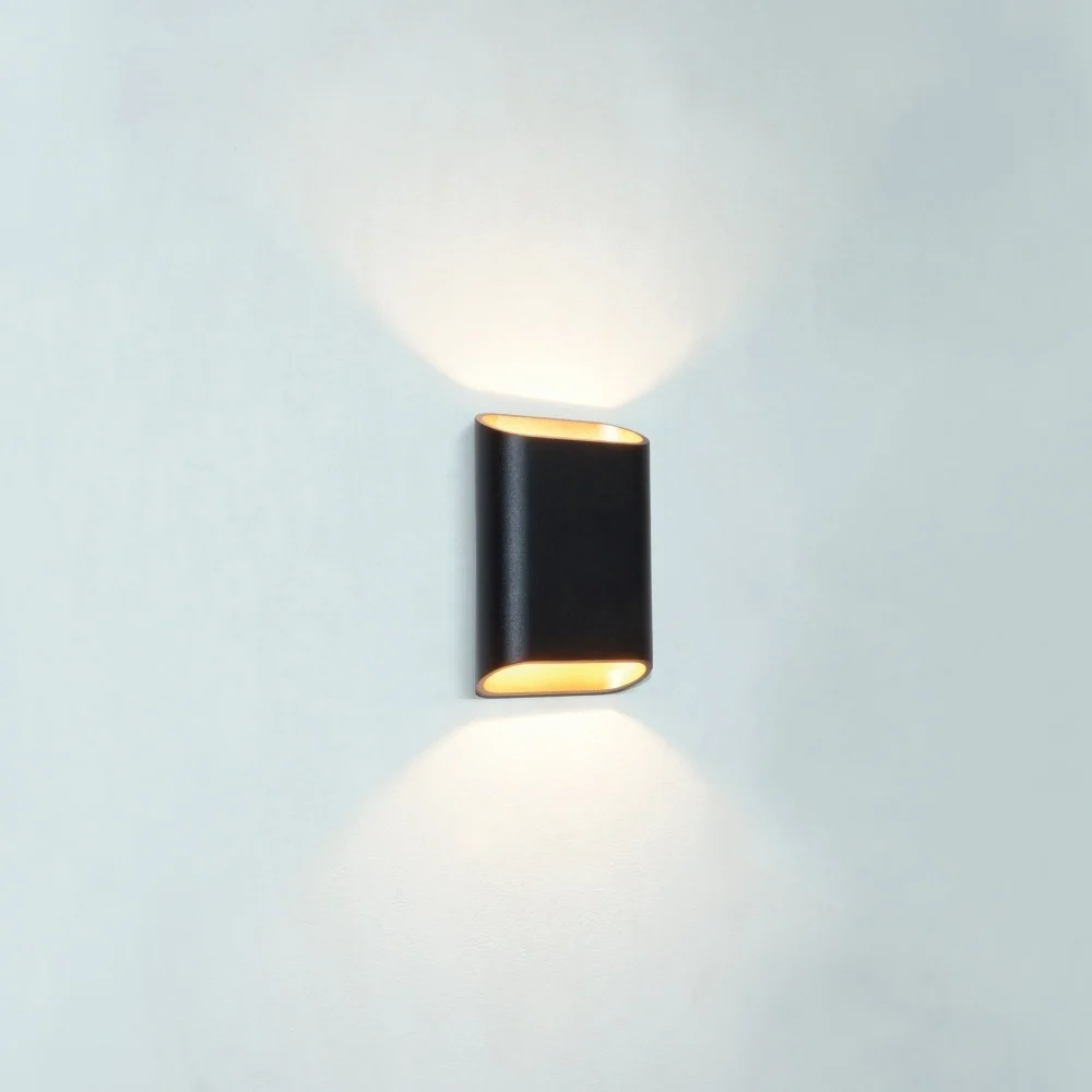 Artdelight wandlamp Diaz - 2 lichts - 4 x 15 cm - zwart goud