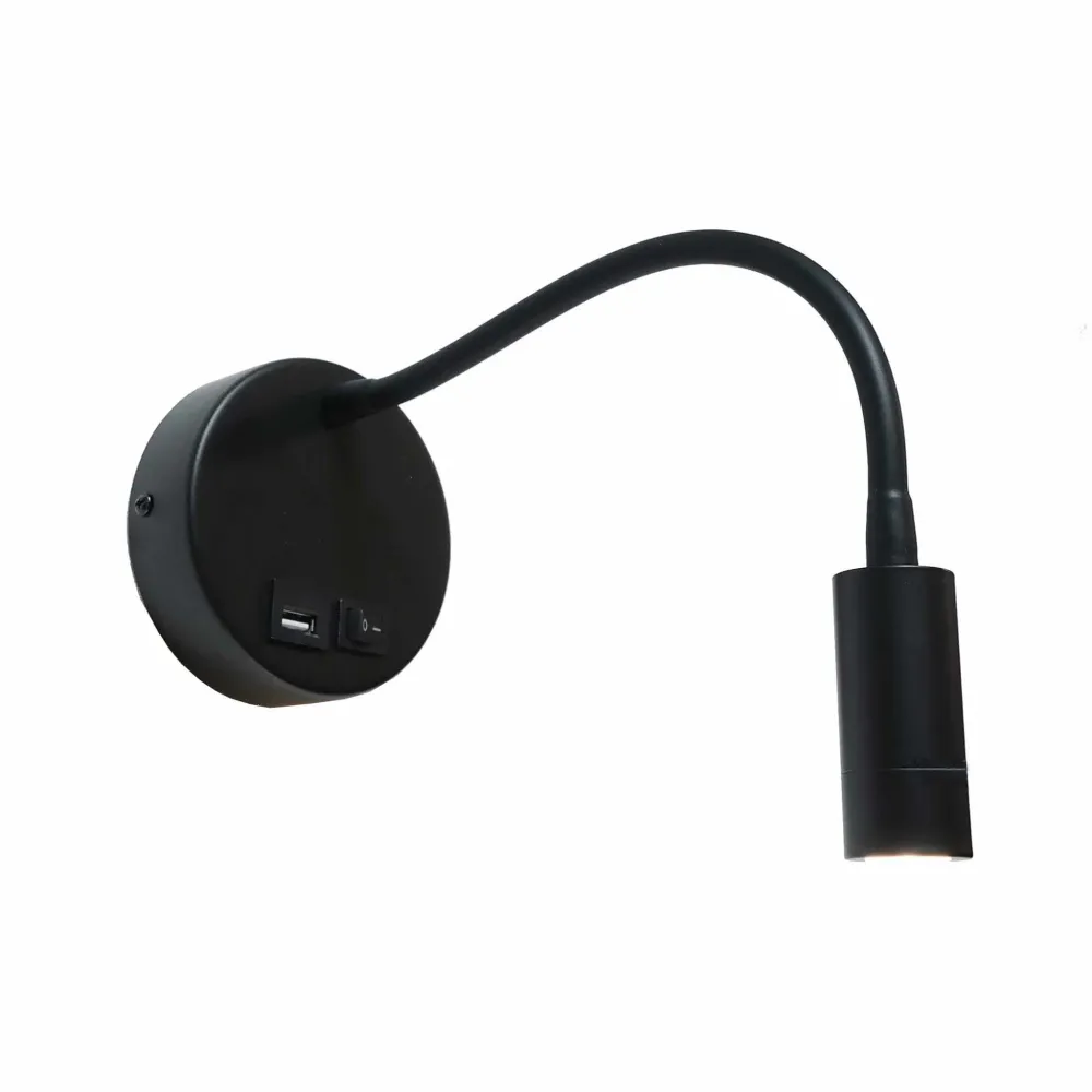 Artdelight wandlamp Flex - 1 lichts - 30 x 10 cm - zwart