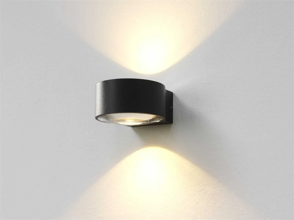Artdelight wandlamp Hudson - 2 lichts - 12 x 6.5 cm - zwart