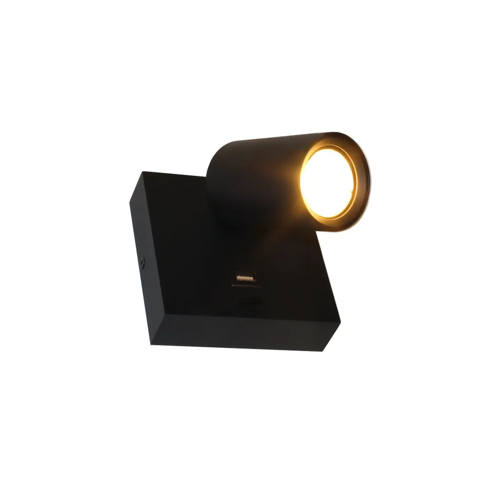 Artdelight wandlamp Master - 1 lichts - 13 x 11.5 cm - zwart