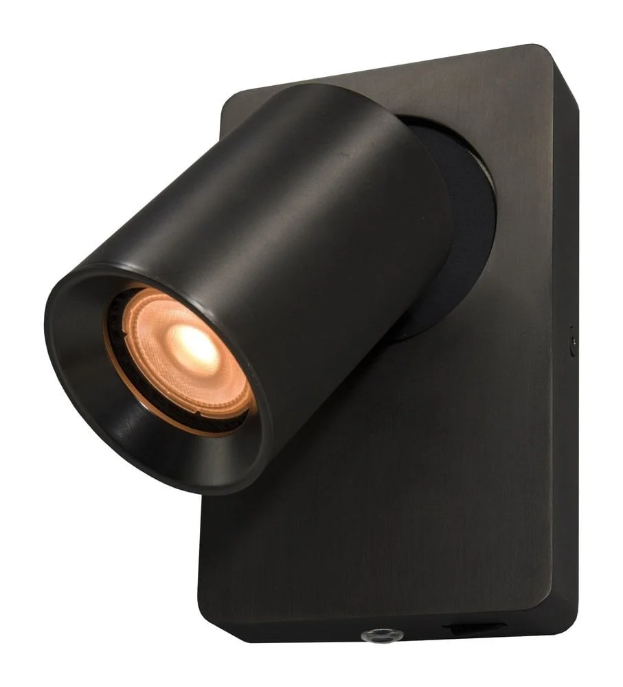 Artdelight wandlamp Megano - 1 lichts - 12 x 16 cm - antraciet