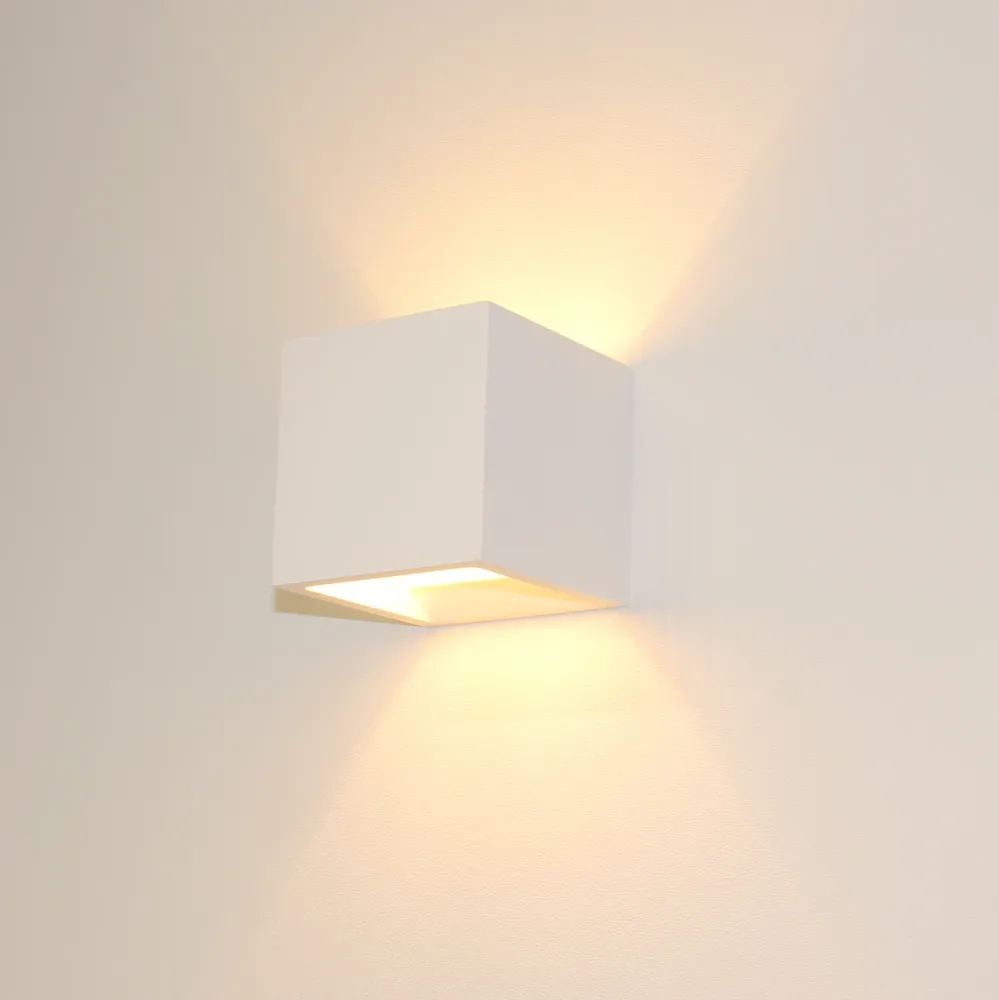 Artdelight wandlamp Plaster - 1 lichts - 11.5 x 11.5 cm - wit